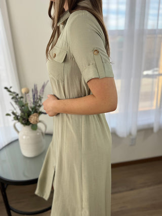 Sophie Midi Dress - V - Rae’s Boutique