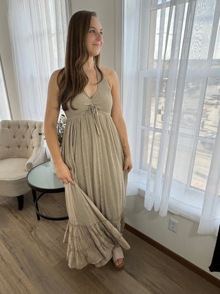 Libbie Halter Maxi Dress - V - Rae’s Boutique