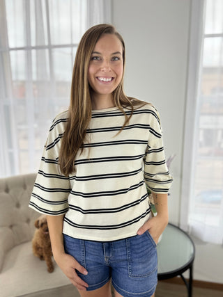 Piper Striped Top - V - Rae’s Boutique