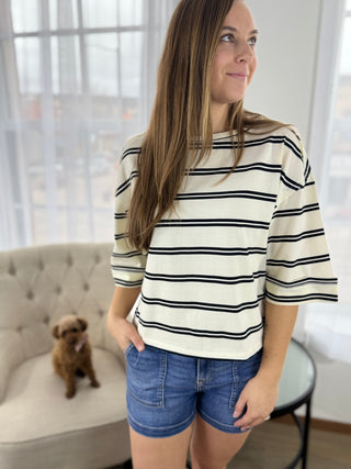 Piper Striped Top - V - Rae’s Boutique
