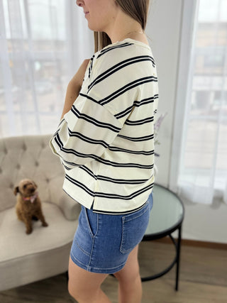 Piper Striped Top - V - Rae’s Boutique