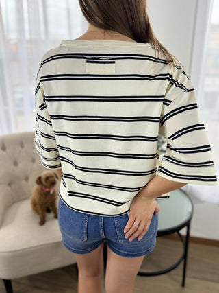 Piper Striped Top - V - Rae’s Boutique