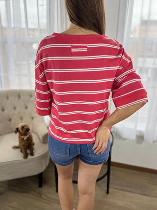 Piper Striped Top - V - Rae’s Boutique