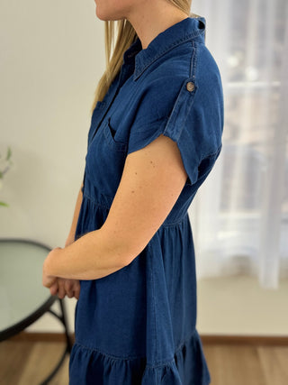 Kaycee Chambray Dress - V - Rae’s Boutique