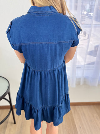 Kaycee Chambray Dress - V - Rae’s Boutique