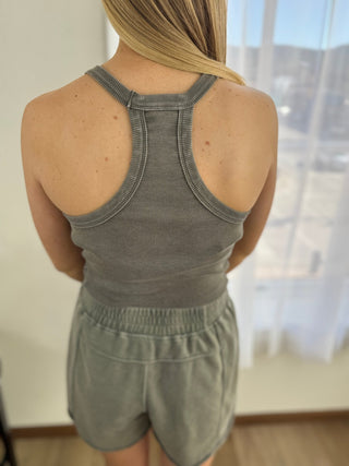 Devon Mineral Washed Tank - V - Rae’s Boutique
