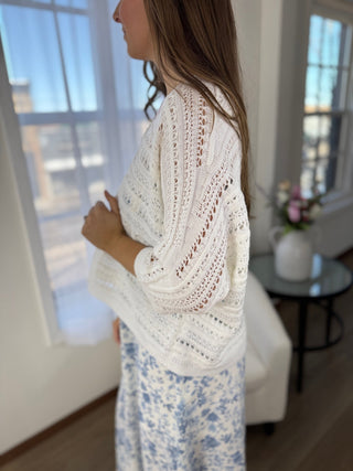 Boho Crochet Open Front Cardigan - V - Rae’s Boutique