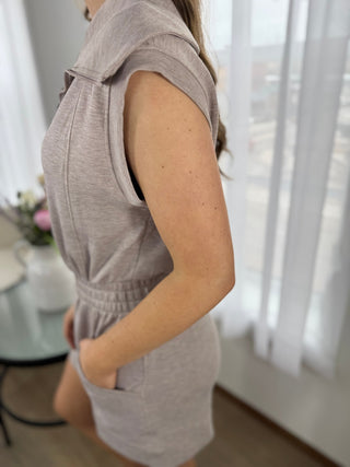 Effortless Elevated Zip - Up Romper - V - Rae’s Boutique