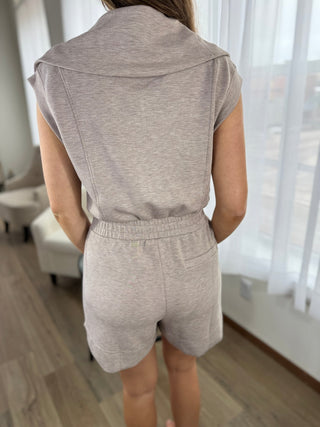 Effortless Elevated Zip - Up Romper - V - Rae’s Boutique