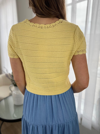 Sunny Boho Crochet Tie - Front Top - V - Rae’s Boutique