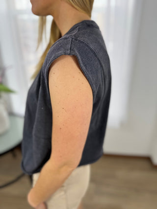 Mineral Wash Muscle Tank - V - Rae’s Boutique