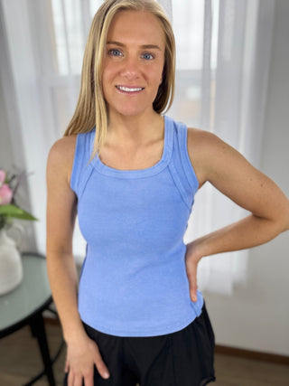 The Contour Ribbed Cotton Tank - V - Rae’s Boutique