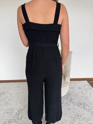 Pinstripe Wide Leg Jumpsuit