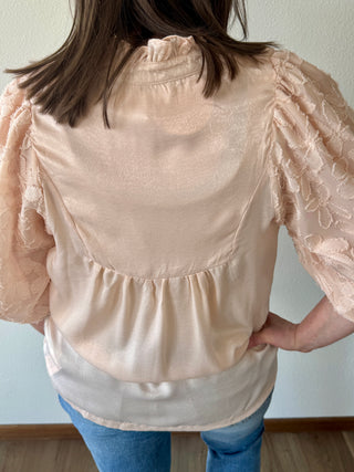 Satin Puff Sleeve Top