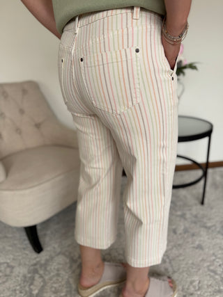 Chic Multi-Stripe Trousers