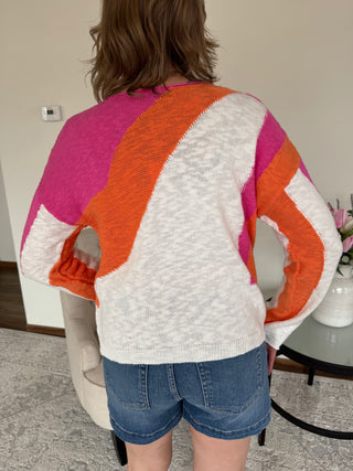 Sunset Glow Color Block Knit Sweater