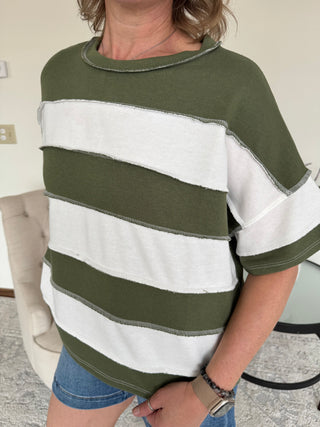 Striped French Terry Top