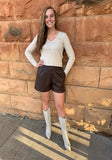 Sophia Pleather Shorts