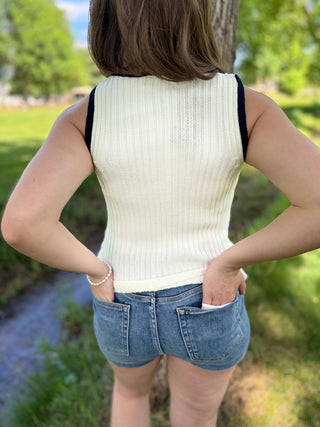 Contrast Flag Sweater Vest