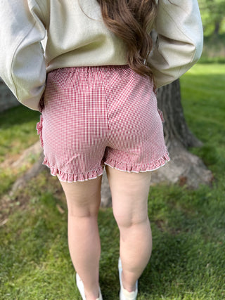 Gingham Ruffle Shorts