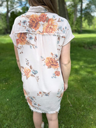 Floral Raw Hem Dress