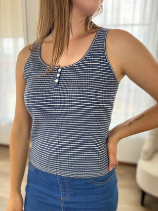 Ribbed Henley Tank