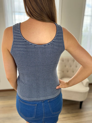 Ribbed Henley Tank