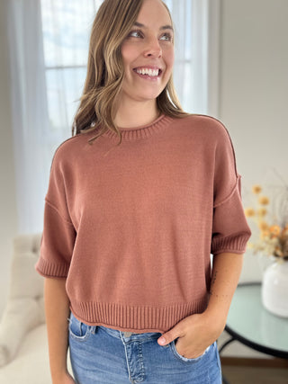Exposed Seam Knit Pullover