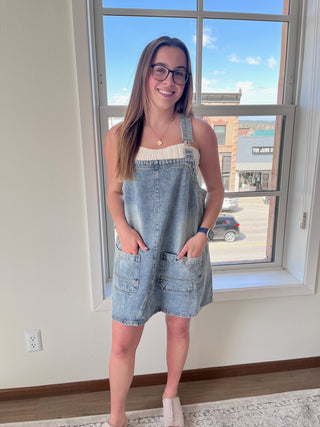 Denim Overall Mini Dress