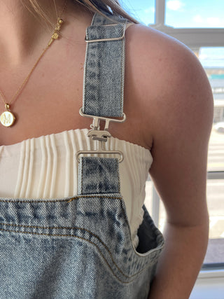 Denim Overall Mini Dress