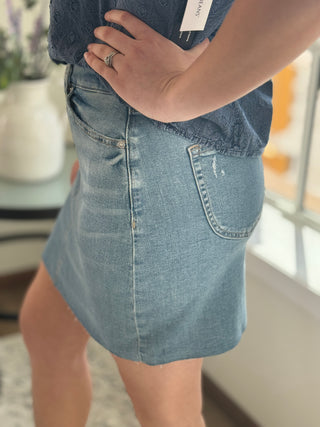 Tribal Brooke Denim Skirt