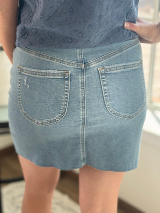 Tribal Brooke Denim Skirt