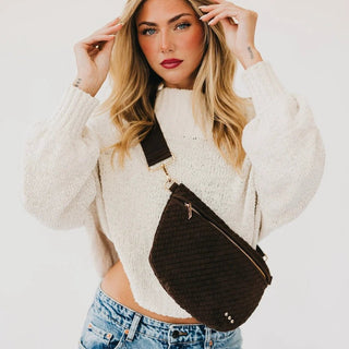 Woven Suede Sling Bag