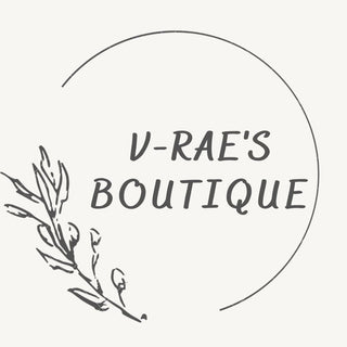 V-RAE'S BOUTIQUE logo with decorative elements on a white background