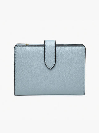 Snap-Closure Leather Bifold Wallet