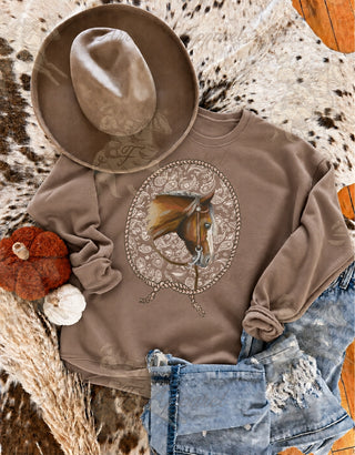 Western Horse Graphic Sweatshirt