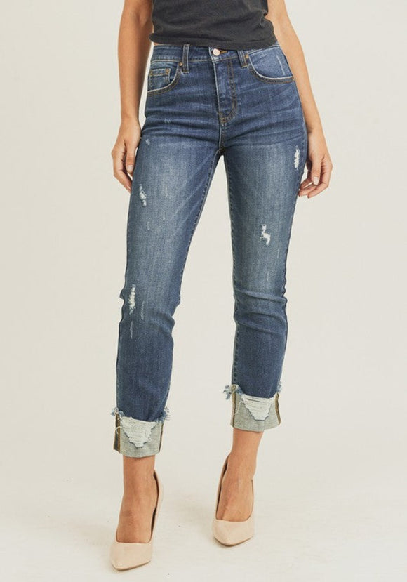 Jana Cuffed Straight Jeans By Risen